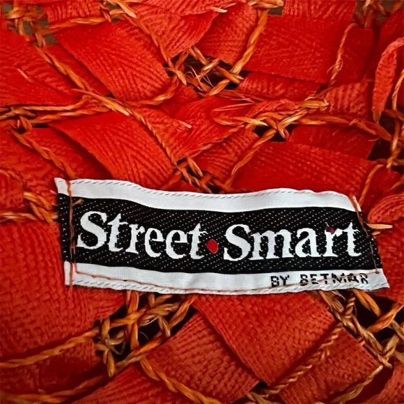 Vintage Betmar Orange Woven Sun Hat Polyester/Straw Women's One Size - Picture 3 of 4